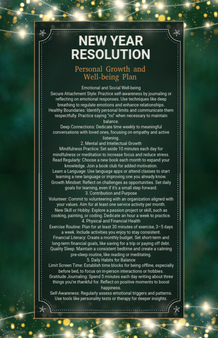 Green List-based New Year Resolution Tabloid 小报 template