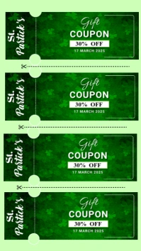 Green List-based St Patrick's Day Gift Coupon  Instagram Story template