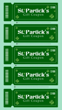 Green List-based St Patrick's Gift Coupon  Instagram Story template
