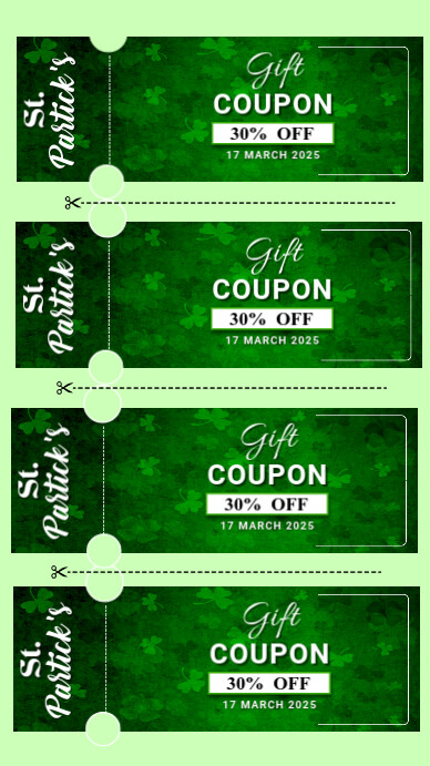 Green List-based St Patrick's Day Gift Coupon  Instagram Story template