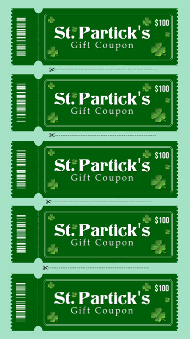 Green List-based St Patrick's Gift Coupon  Instagram Story template