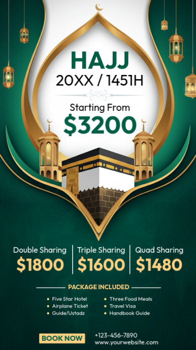 Green List-based Umrah Package Ad Instagram Story Indaba yaku-Instagram template