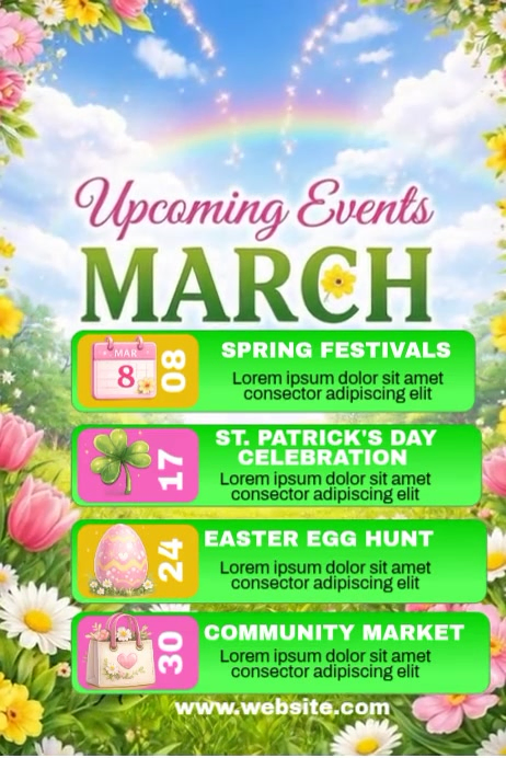 Green March Events Poster Video Template | PosterMyWall