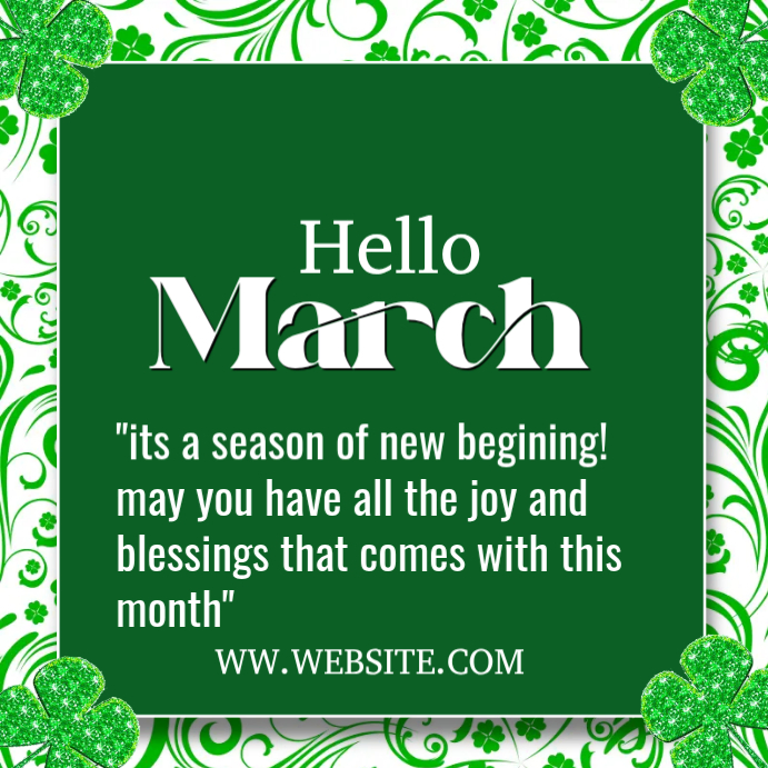 Green March Greetings Instagram Post Template | PosterMyWall