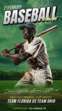 Green Maximalist 3d Baseball Instagram Reel template