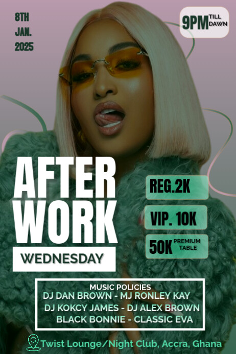 Green Maximalist After Work Wednesday Party Event Party Invitation ...