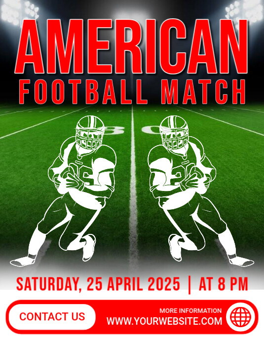 Green Maximalist American Football Flyer (us Letter) template