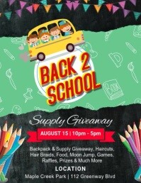 Green Maximalist Back To School Flyer (us Letter) template