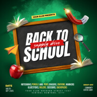 Green Maximalist Back To School Instagram Post template