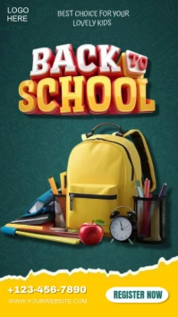 Green Maximalist Back To School  Instagram Story template