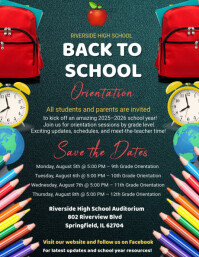 Green Maximalist Back To School Orientation Flyer (us Letter) Iflaya (Incwadi ye-US) template