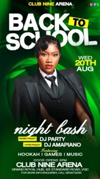 Vert Back to School Party Digitalanzeige Template