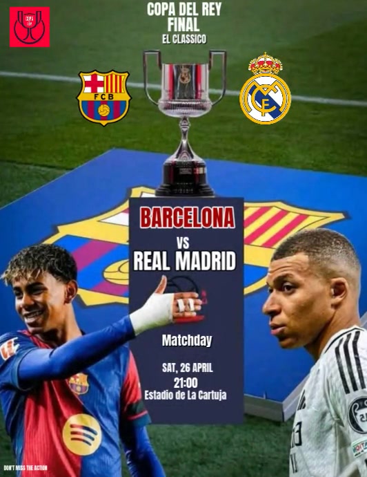 Copia de Green Maximalist Barcelona Vs Real Madrid Copa Del Rey Final ...