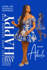 Green Maximalist Birthday Flyer  Banner 4' × 6' template