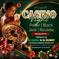Grøn Casino Night Instagram Plasing Template