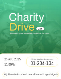 Green Maximalist Charity Flyer (us Letter) template