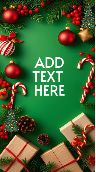 Green Maximalist Christmas Background Instagram Story Template ...