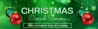 Green Maximalist Christmas Carol Service Invitation Template Linkedin Background Image
