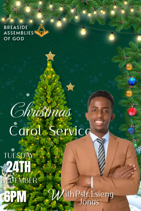 Copy of Green Maximalist Christmas Carol Service Poster | PosterMyWall