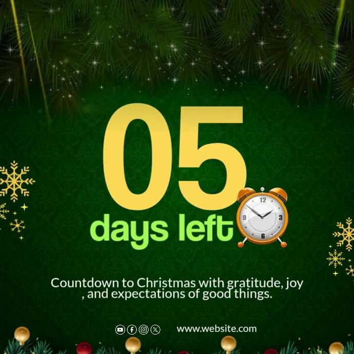 Green Maximalist Christmas Countdown Flyer Template Instagram Post ...