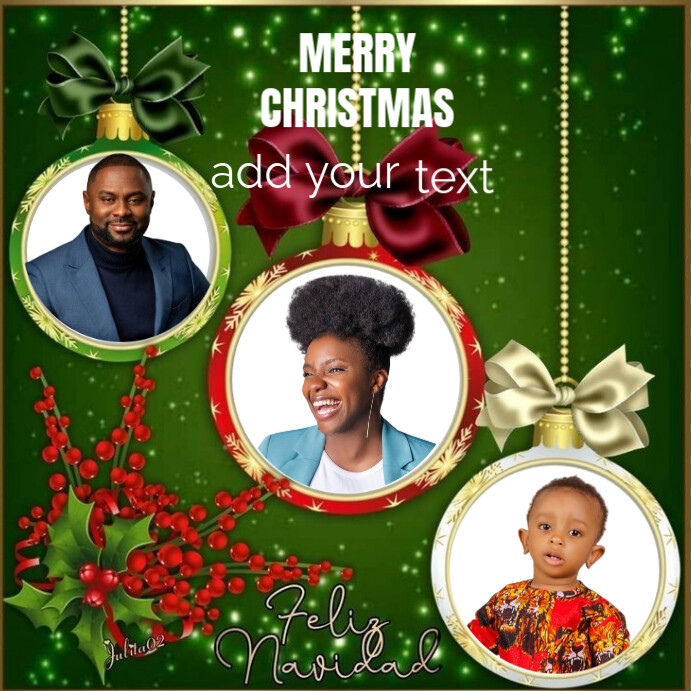Copy of Green Maximalist Christmas Family Portriat Instagram Post ...