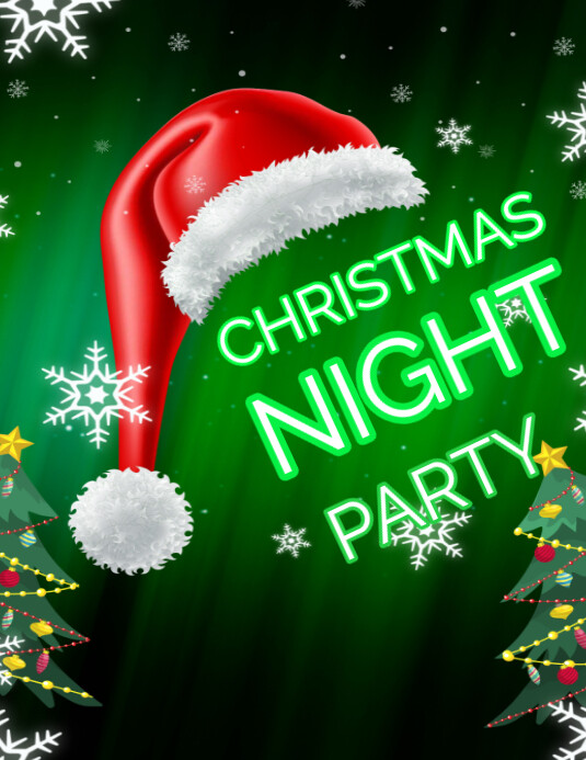 Green Maximalist Christmas Flyer (us Letter) template