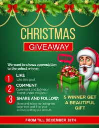 Green Maximalist Christmas Giveaway Template Design Flyer (us Letter)