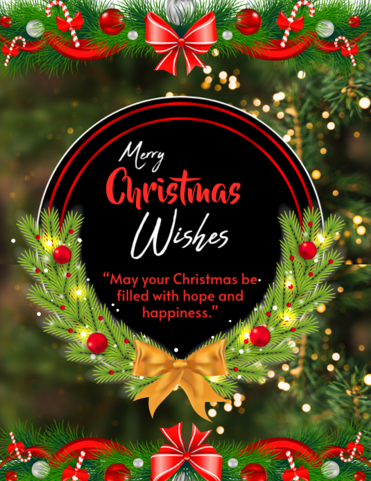 Green Maximalist Christmas Greeting Card Flyer (us Letter) Template ...