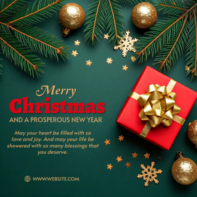 Copy of Green Maximalist Christmas Greeting Card Instagram Post ...