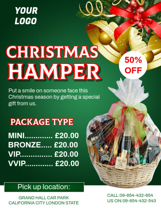 Copy of Green Maximalist Christmas Hamper Template Design Flyer (us ...