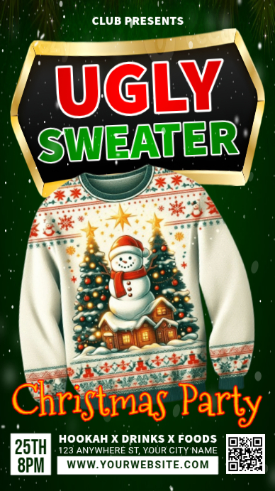 Green Maximalist Christmas Instagram Story Template | PosterMyWall