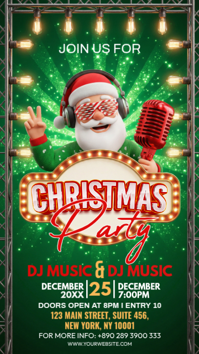 Copy of Green Maximalist Christmas Music Party Instagram Story ...
