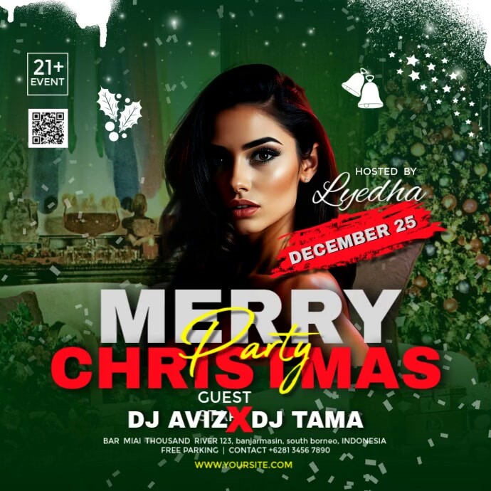 Copy of Green Maximalist Christmas Night Party Instagram Post ...