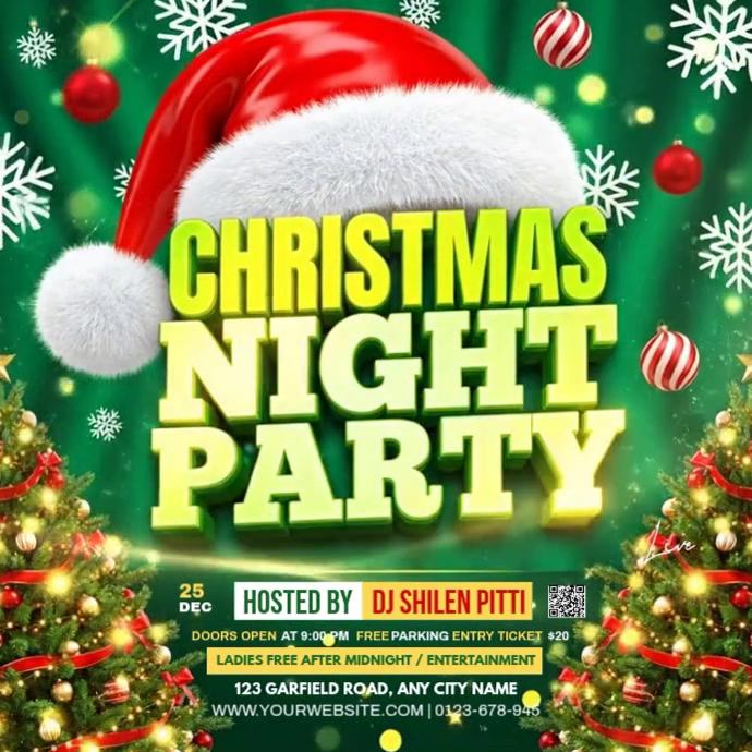 Copy of Green Maximalist Christmas Night Party Instagram Post ...