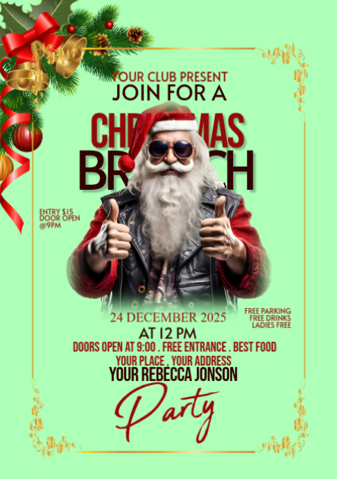 Copy of Green Maximalist Christmas Party A2 | PosterMyWall