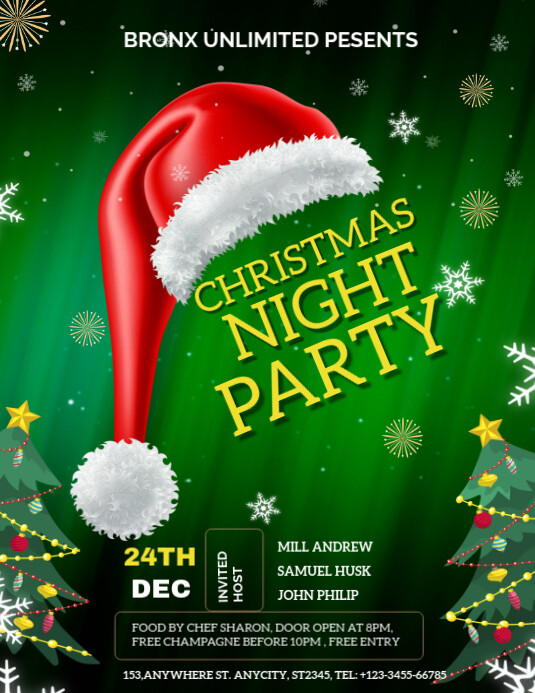 Copy of Green Maximalist Christmas Party Flyer Flyer (us Letter ...