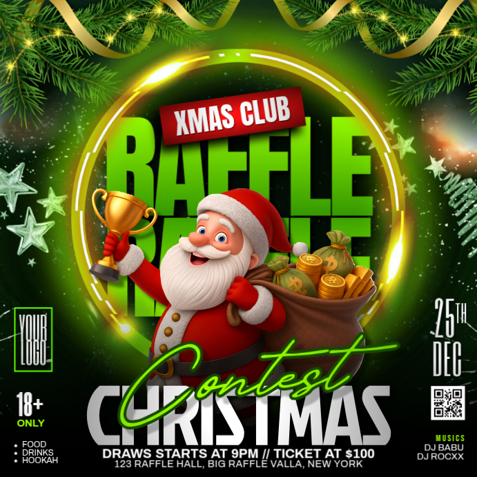 Christmas Raffle Event Template | PosterMyWall
