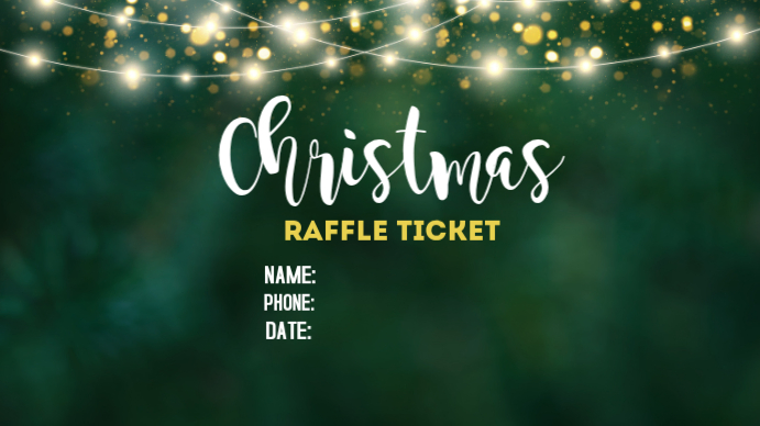 Green Maximalist Christmas Raffle Ticket Digital Display (16:9 ...