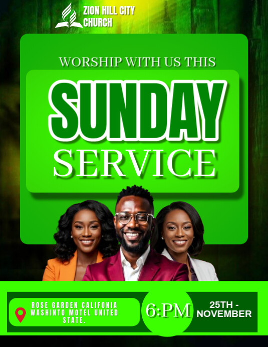 Copy of Green Maximalist Church Flyer (us Letter) | PosterMyWall