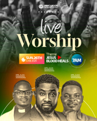 Green Maximalist Church Flyer  Instagram Portrait template