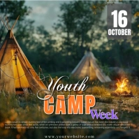 Green Maximalist youth camp  Instagram Post template