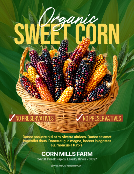 Green Maximalist Corn Flyer (us Letter) Pamflet (VSA Brief) template