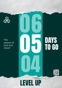 Green Maximalist Countdown Event Poster A3 template