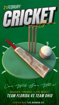 Green Maximalist Cricket Instagram Reel template