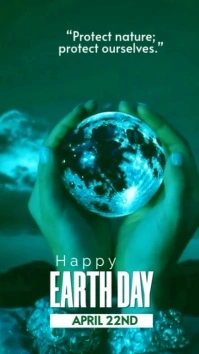 Green Maximalist Earth Day Celebration  Digital Display (9:16) template
