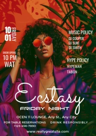 Green Maximalist Ecstasy Friday A4 template