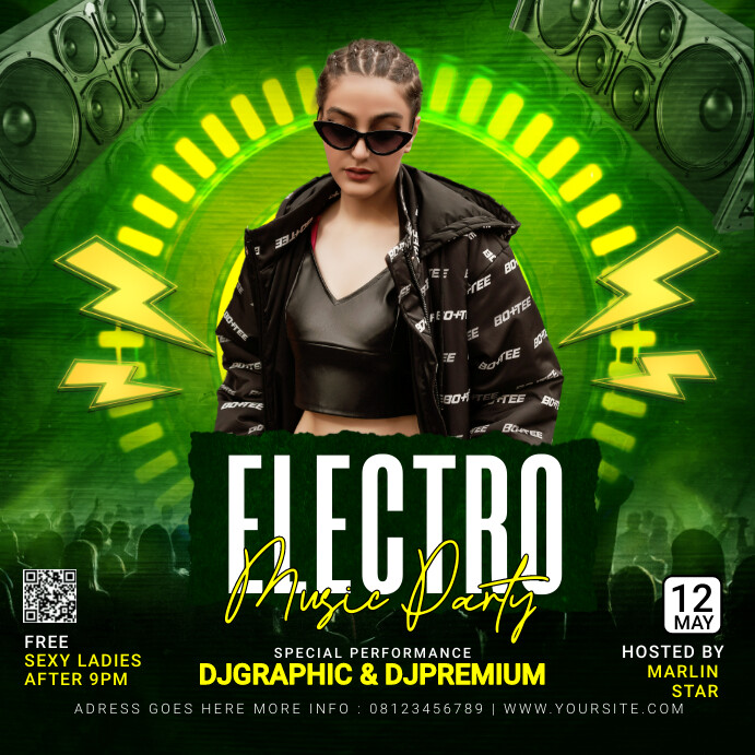 Copy of Green Maximalist Electro Music Party Instagra | PosterMyWall