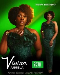 Green Maximalist Elegant Birthday Instagram Portrait template