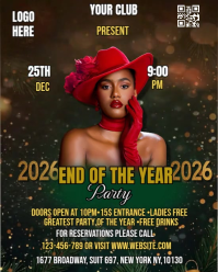 Green Maximalist End Of The Year Party Flyer  Instagram Portrait template