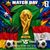 Green Maximalist Fifa Soccer Match Day Germany VS Paraguay Square Video template